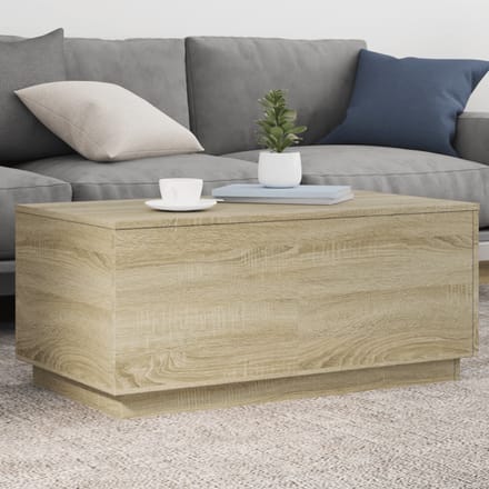 vidaXL - Salontafel - met - LED-verlichting - 90x50x40 - cm - sonoma - eikenkleurig