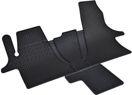 Automatten voor Volkswagen T6.1 Transporter, Caravelle, Multivan (2019-2022), 2-zits - 3-delig - Rubber
