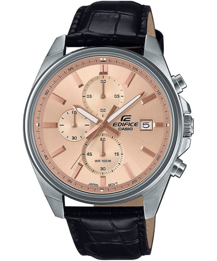 Casio Edifice EFV-610EL-5AUEF Horloge - Leer - Zwart - Ø 41 mm