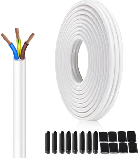 Flexibele Elektrische Kabel Wit 3x0.75mm² - 5 Meter Koperdraad