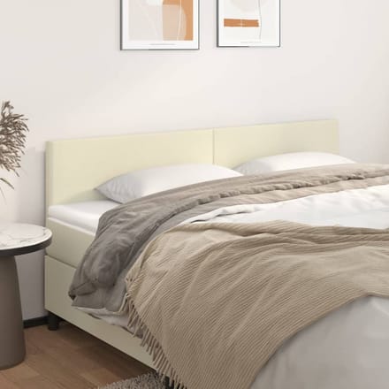 vidaXL - Hoofdborden - 200x5x78/88 - cm - kunstleer - crèmekleurig