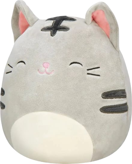 Klikkopers® - Kawaii knuffel - Squish Knuffel - 30CM - Kat Grijs - Kawaii Kussen - Pluche Kussen - Kat Knuffel