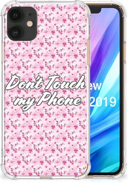 Apple iPhone 11 Anti Shock Case Flowers Pink DTMP