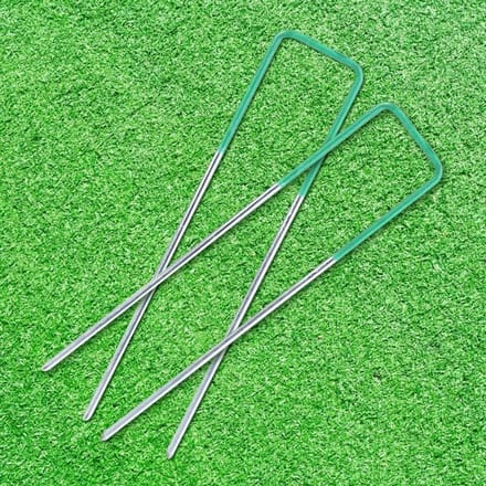 Kunstgras Pinnen - Gras Pinnen - Bodem Bevestigen - Gegalvaniseerd Metaal - 18x8cm - Groen