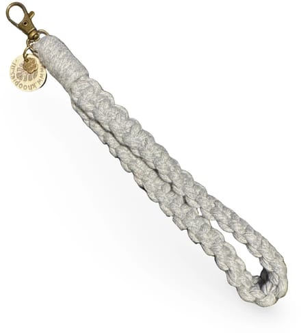 Macramé Pols Keycord - Squared - Grijs - Katoenkoord - Prijs per Stuk - Inclusief Verzendkosten