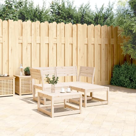 vidaXL - 3-delige - Loungeset - massief - grenenhout