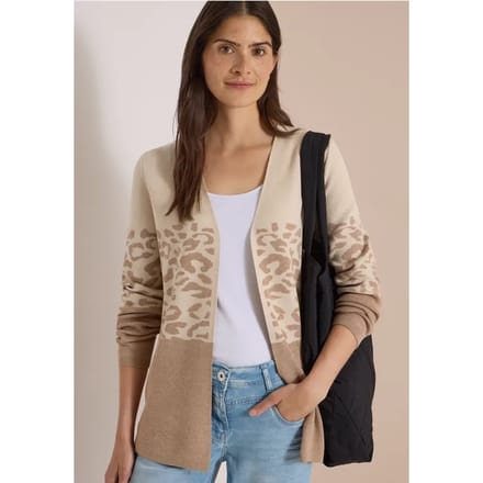 Open vest met jacquardpatroon