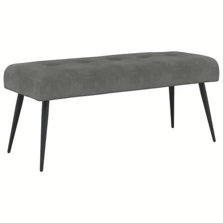 vidaXL - Bank - met - knopen - tufting - Donkergrijs - 110 - x - 40 - x - 46 - cm - fluweel