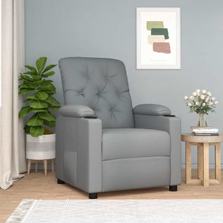 vidaXL - Fauteuil - verstelbaar - stof - lichtgrijs