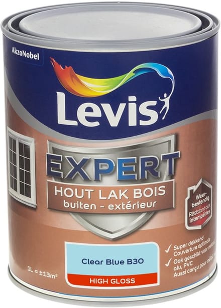 Levis - Expert Hout Lak Buiten High Gloss Mix - Clear Blue B30 - Mengverf - 1 L