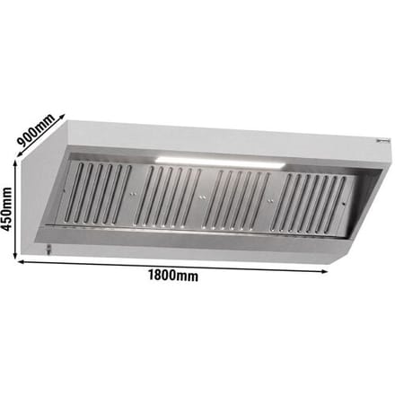 GGM Gastro Wandhaube - 1800mm - mit Filter & Lampe