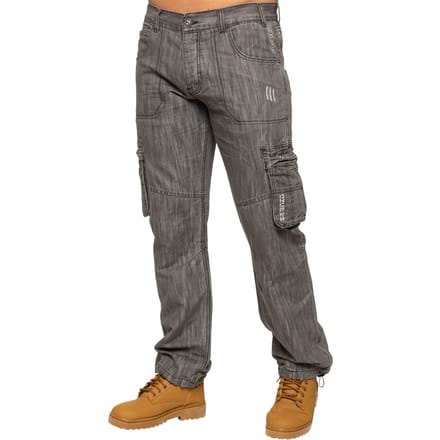 Enzo | Heren Combat Denim Jeans - Grijs