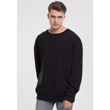 Urban Classics - Oversize Open Edge Crew Sweater/trui - M - Zwart
