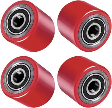 Set van 4 Polyurethaan Hefwagen Wielen 80x60 mm met As voor Heftruck