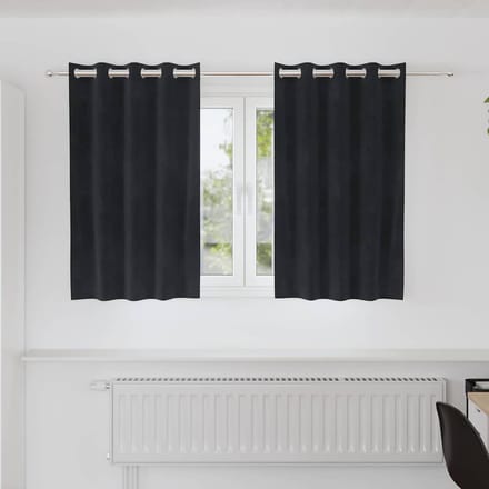 vidaXL - Gordijnen - 2 - st - Zwart - 140 - x - 140 - cm - fluweel