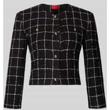 Shaped fit korte blazer met rasterruit, model 'ADINI-1'