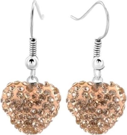 Fako Bijoux® - Oorbellen - Disco Dots - Hanger - Hart - Goudkleurig