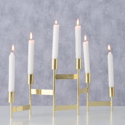 Goudkleurige kandelaar voor 6 kaarsen harmonica