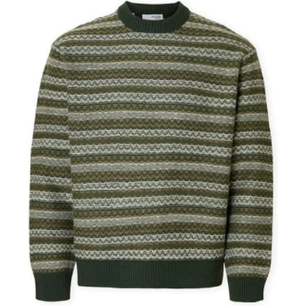 Trui Selected Revy Knit - Deep Forest/Dried Herb