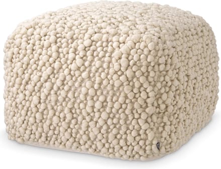Eichholtz luxe design stool poef voetenstoef Ivory Schillinger 60 x 60 x 40 cm