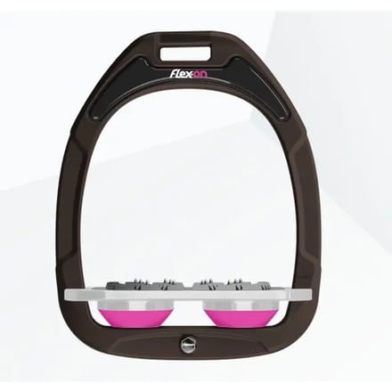 Platte Ultra Grip Stijgbeugels Bruin/Grijs/Roze Flex-On Green Composite