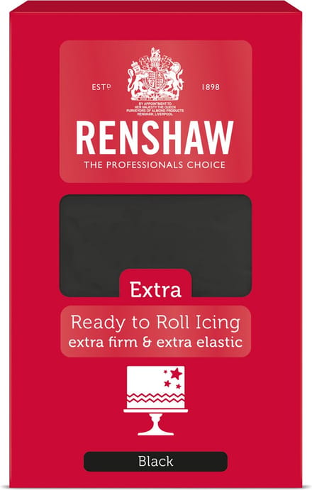 Renshaw Rolfondant Extra - Zwart - 1kg