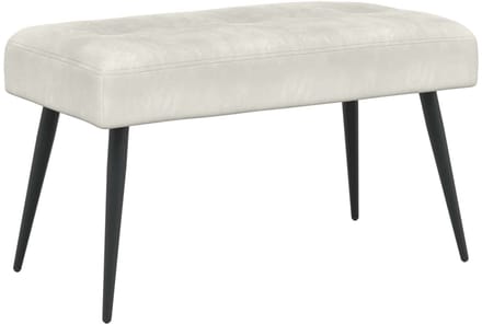 vidaXL - Bank - met - knopen - tufting - Crèmekleurig - 80 - x - 40 - x - 46 - cm - fluweel