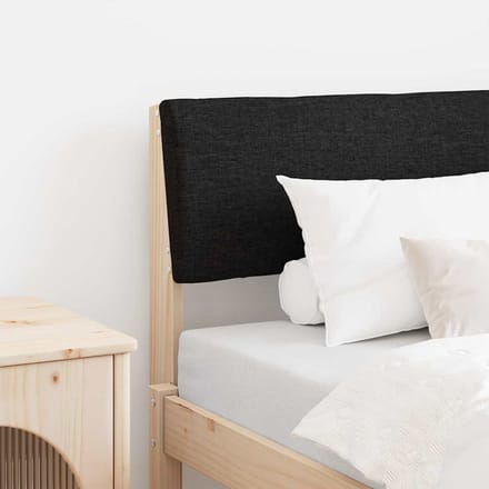 vidaXL - Gestoffeerd - hoofdbord - Zwart - 75 - cm - Massief - grenenhout