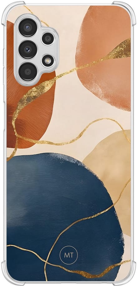 Hoesje (shockproof) geschikt voor Samsung Galaxy A13 4G - Abstract harmony - Extra sterke case - TPU/polycarbonaat - Print - Multi, Transparant