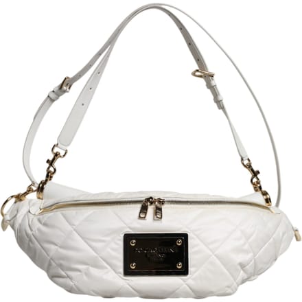 Witte Gequilte Logo Plaque Gürteltas Fanny Pack Tas
