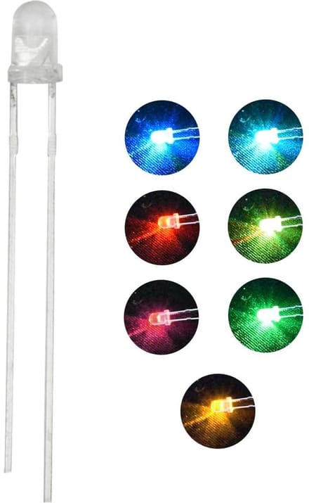Solidchoice - 100 Stuks 3mm RGB LED Diodes - Kleurveranderende LED's voor DIY Projecten
