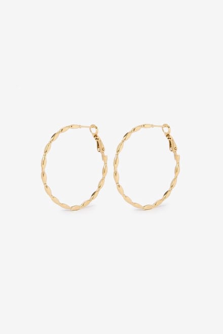 Sissy-Boy - Gold plated irregular hoop oorbellen