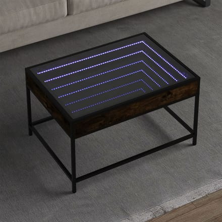 vidaXL - Salontafel - met - Infinity - LED - 70x50x41 - cm - gerookt - eikenkleurig