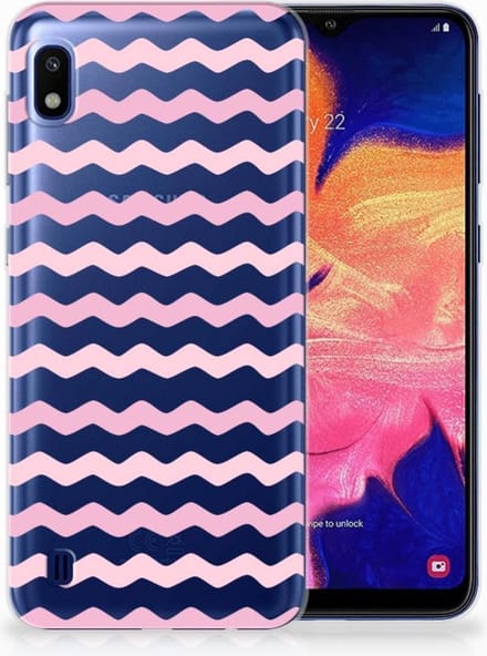 Samsung Galaxy A10 TPU bumper Waves Roze