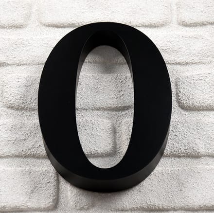 Promessa-Design - Huisnummer 0 RVS Zwart 3D Bold - Hoogte 25 cm - Dikte 3 cm - Type 3D/25/Zwart/0/RomaBold.