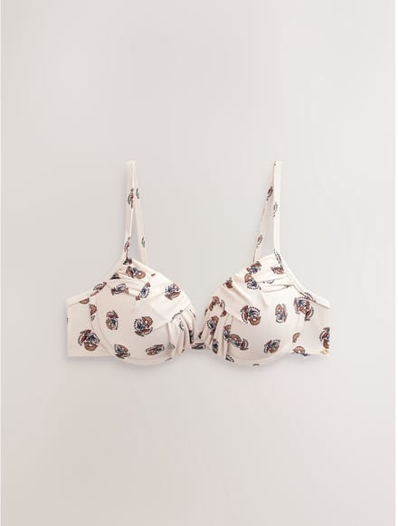 Next - Dames - Gedrapeerde vormgevende bikinitop met beugels en vullingen - Crème