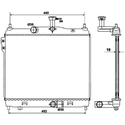 Radiator, motorkoeling NRF 53169