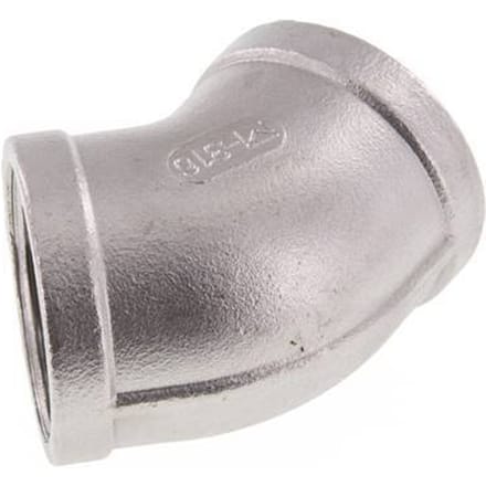 Rp 1 1/2'' RVS L-Fitting 45graden 16 Bar - FL2E-F-SH-112R-45