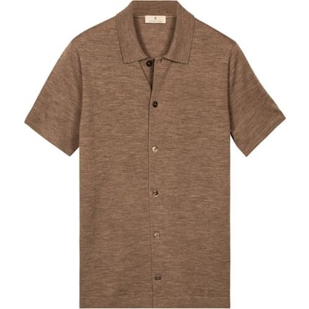 Thomas Maine Vest Single Knit Fine Merino Taupe / male