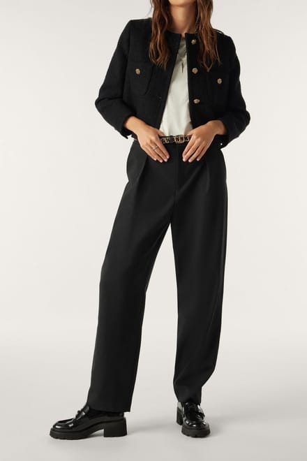 BA&SH Straight Trousers Black Maat: 38 | Pantalons Outlet | Dames | Zwart