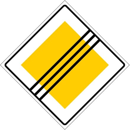 Einde voorrangsweg bord - B2 | gecoat dibond materiaal | 40 x 40 cm