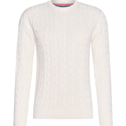Cappuccino Italia - Heren Trui Adria Kabel - Wit - Maat XXL