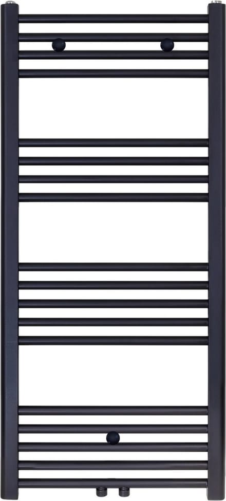 Bally Handdoekradiator Middenaansluiting 1200x500mm 537 Watt Geborsteld Mat Zwart