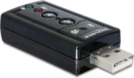 DeLOCK USB-A - 3,5mm Jack headset audio adapter / zwart