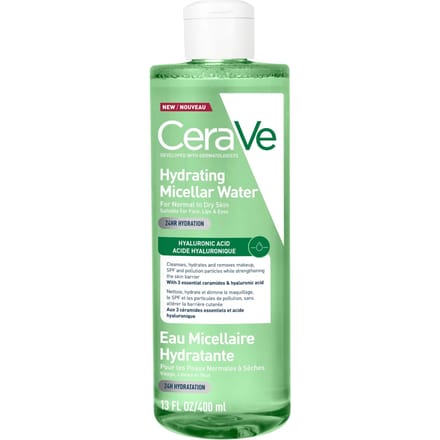 CeraVe Hydraterend Micellair Water - Voor een normale tot droge huid - Met hyaluronzuur en 3 essentiële ceramiden - 400ml