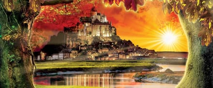Mont St Michel Sunset Photo Wallcovering