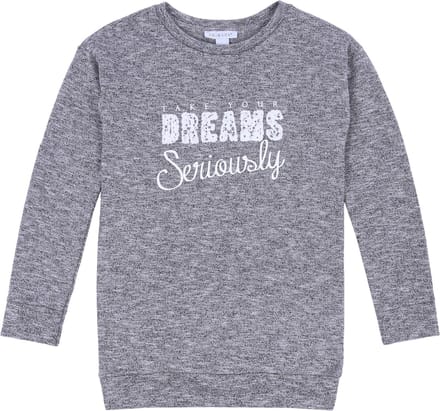 Grijs gemêleerd lang sweatshirt