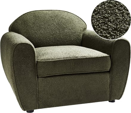 ELLEDE - Fauteuil - Donkergroen - Bouclé