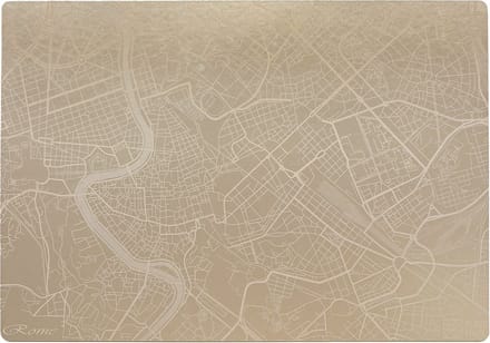 Place Maps Placemat Skyline Rome - Monument van Victor Emanuel II - Kunstleer - Champagne - 1 Stuk