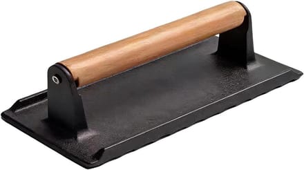Grill Pers - Vlees Drukker - Barbecueën - Ergonomisch Handvat - 16 x 8 cm - Zwart